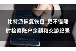 比特派恢复钱包  更不错随时检察账户余额和交游纪录