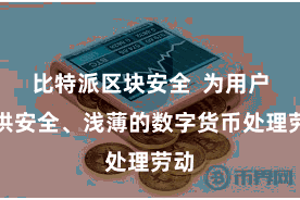 比特派区块安全  为用户提供安全、浅薄的数字货币处理劳动